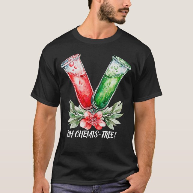 Camiseta Festive Chemistry Test Tube Pun Art (Frente)