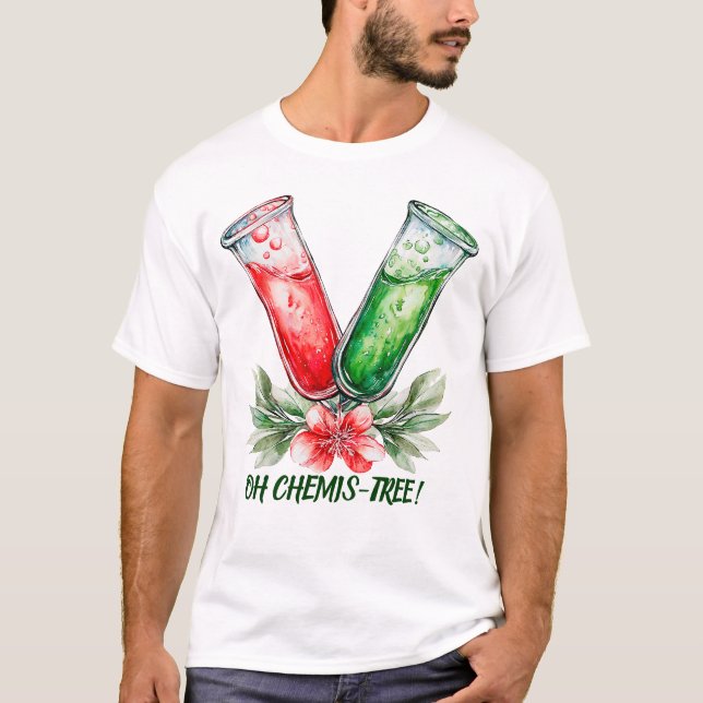 Camiseta Festive Chemistry Test Tube Pun Art (Frente)