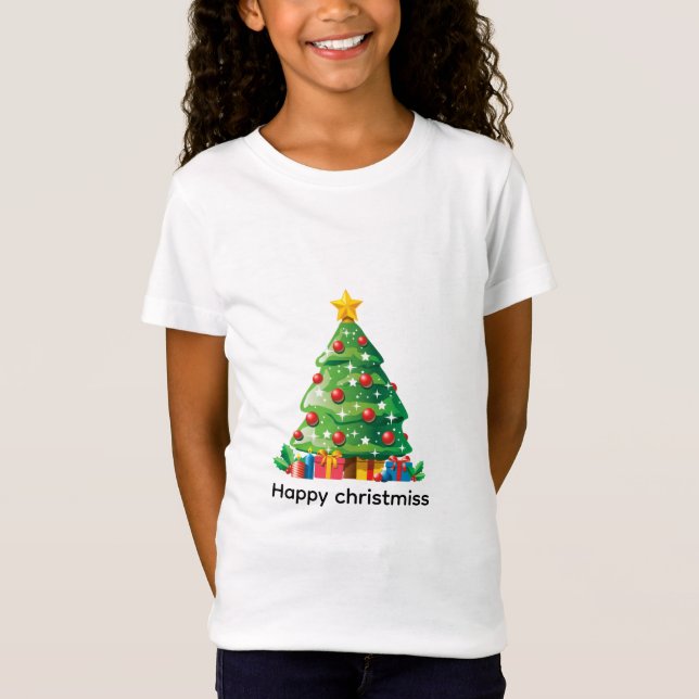 Camiseta Festive christmiss tree graphic t shirt (Frente)