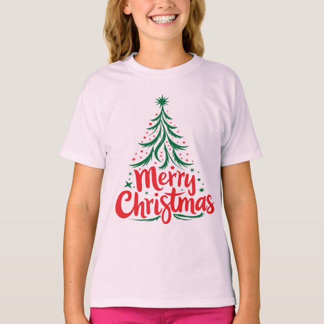 Camiseta Festive merry christmas holiday greeting design (Frente)