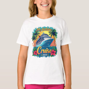 Camiseta Festive My Birthday Cruise Ship Party 2025