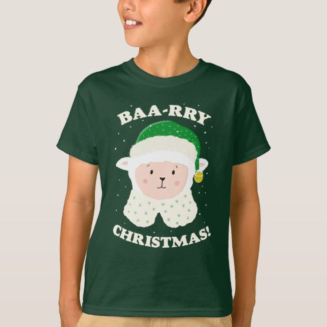 Camiseta Festive Sheep Says Baa-rry Christmas! (Frente)
