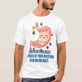 Camiseta Festive Stomach Cartoon for Holiday Gastro Heroes
