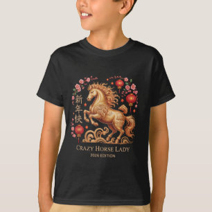 Camiseta Festivo 2026 Ano Novo Cavalo Louco Senhora Fortuna
