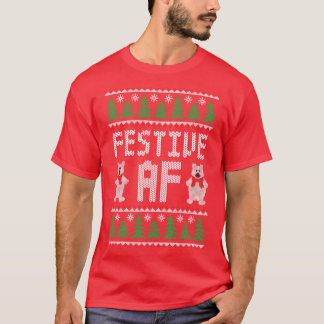 Camiseta Festivo AF Engraçado Sueco de Natal Feio