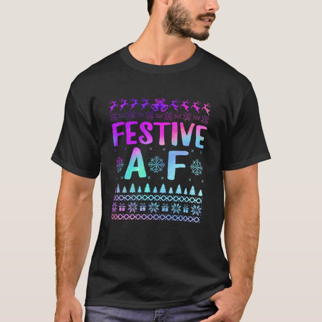 Camiseta Festivo AF Febre Flocos de Neve Fabulosos de Natal (Frente)