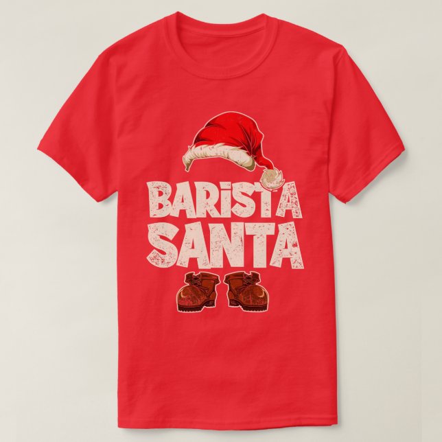 Camiseta Festivo Barista Papai Noel Natal (Frente do Design)