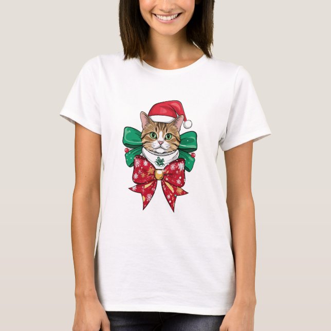 Camiseta Festivo Cat Natal (Frente)