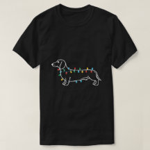 Festivo Dachshund com Luzes de Natal