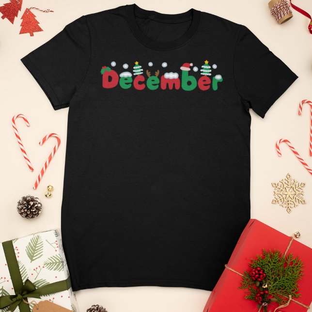 Camiseta Festivo Dezembro Desenhado À Mão (Criador carregado)