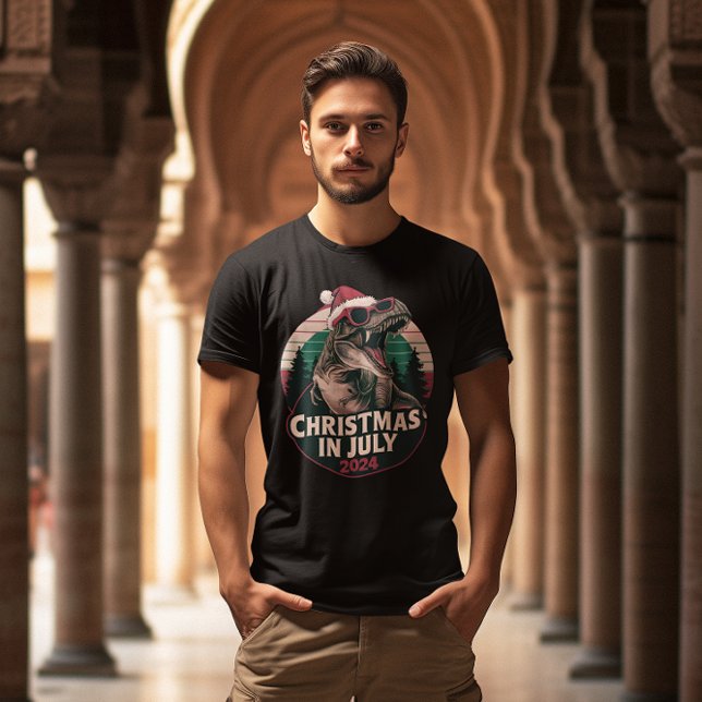 Camiseta Festivo Dino Sticker: Papais noeis Jurássicos (Criador carregado)
