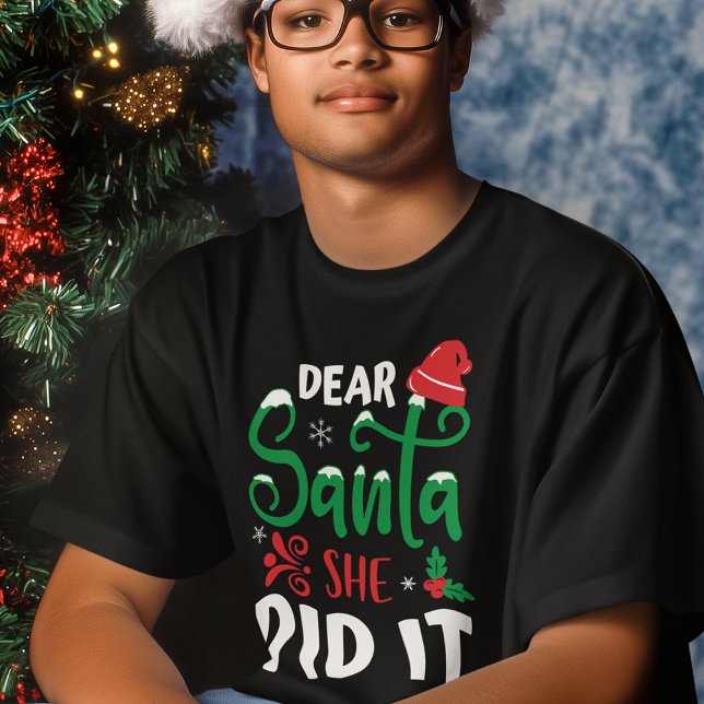 Camiseta Festivo Engraçado Vermelho Papais noeis Vermelhos  (Criador carregado)