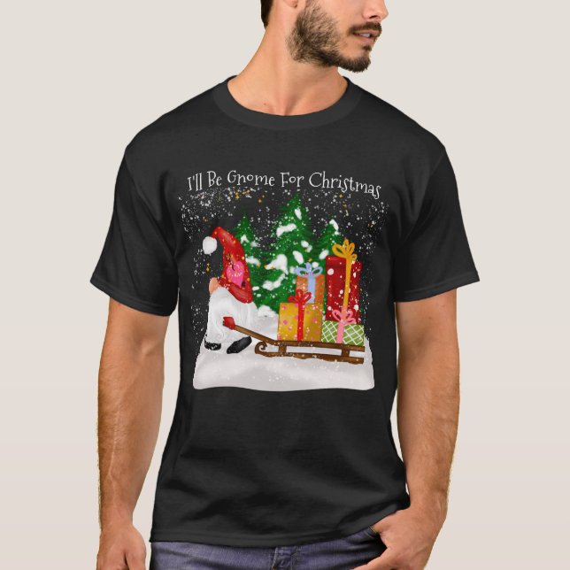 Camiseta Festivo Eu serei Gnomo para neve de Natal (Frente)