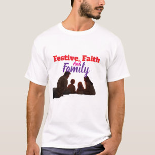 Camiseta Festivo, Fé e Família
