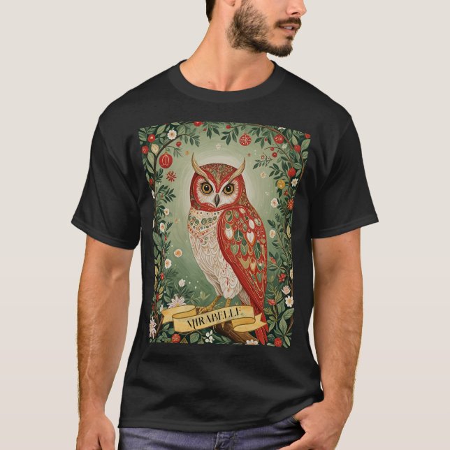 Camiseta Festivo Foliage Owl Personalizado (Frente)