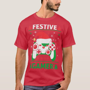 Camiseta Festivo Funny Ugly Sweater Controladora de Jogo H