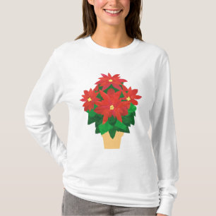 Camiseta Festivo Hoody, Poinsettias
