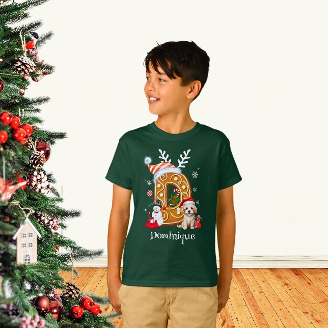 Camiseta Festivo Natal Puppy Gingerpão - Letra D Boy (Criador carregado)