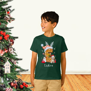 Camiseta Festivo Natal Puppy Gingerpão - Letra E Boy