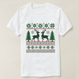 Camiseta Festivo Nórdico Reindeer Pattern Masculino