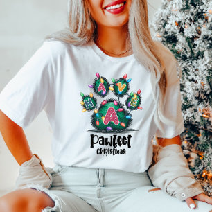 Camiseta Festivo Paw Print Holiday Tee