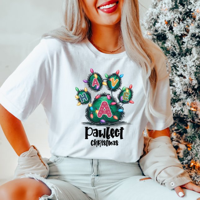 Camiseta Festivo Paw Print Holiday Tee (Criador carregado)