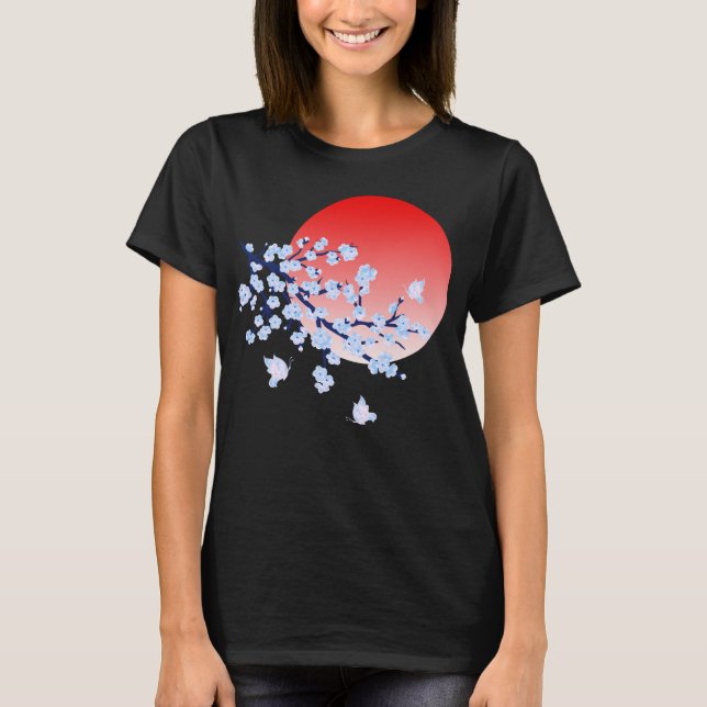 Camiseta Festval de Cherry Blossom Cheia Lua 4 T-Shirt (Frente)