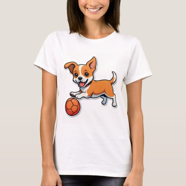 Camiseta Fetch Acontece - Caricatura Engraçada De Cão (Frente)