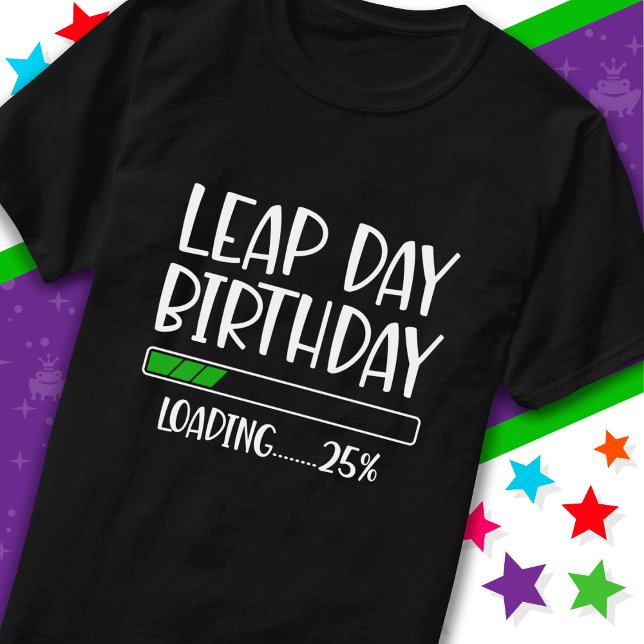 Camiseta Fev 29 Dia do Leap Aniversário 25% Ano do Leap de  (Criador carregado)
