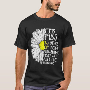 Camiseta FEVEREIRA Menina Feita Em 1985, 35º Furacão Sunshi