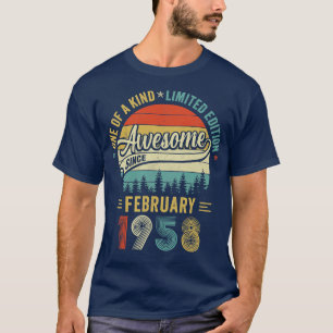 Camiseta Fevereiro De 1958 Vintage, 65 Anos, Retro 65º Nasc