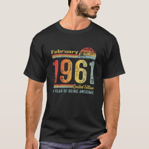 Camiseta Fevereiro De 1961 Edição Limitada De 61 Anos 61
