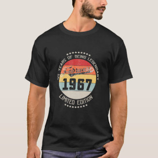Camiseta Fevereiro De 1967 55 Anos Aniversário De 55 Anos