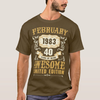Camiseta Fevereiro De 1983 40 Anos De Ser Espetacular Limit