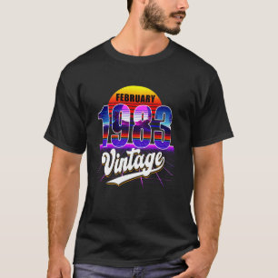 Camiseta Fevereiro de 1983 Retro 38th Birthday Vaporwave 30