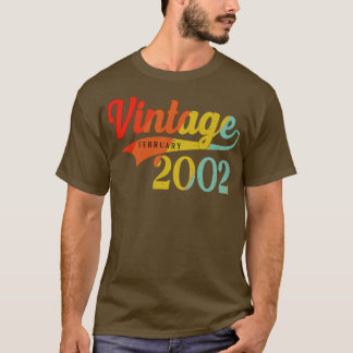 Camiseta Fevereiro De 2002 Birthday Vintage Fevereiro De 20