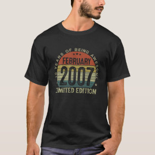 Camiseta Fevereiro De 2007 Presente De 15 Anos Para Boy Vin