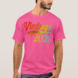 Camiseta Fevereiro De 2020 Birthday Vintage Fevereiro De 20