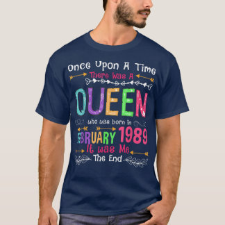 Camiseta Fevereiro Rainha 1989 33º Bday 33 Anos