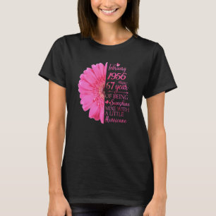 Camiseta Fevereiro Rapariga 1956 67 Anos 67 Anos Aniversári