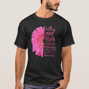Camiseta Fevereiro Rapariga 1971 52 Anos 52 Anos Aniversári