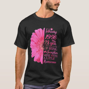 Camiseta Fevereiro Rapariga 1995 T 28 Anos Aniversário