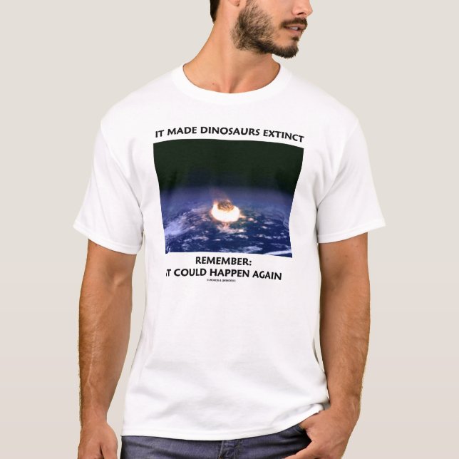 Camiseta Fez dinossauros extintos (a terra deixando de (Frente)