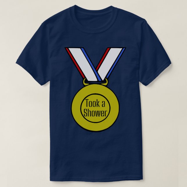 Camiseta Fez uma Medalha Dourada de Chá (Frente do Design)
