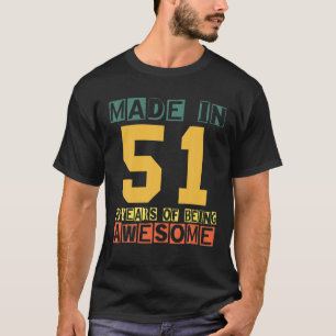 Camiseta Fez Vintage 51 70 Anos De Consciência 1951 Nascime