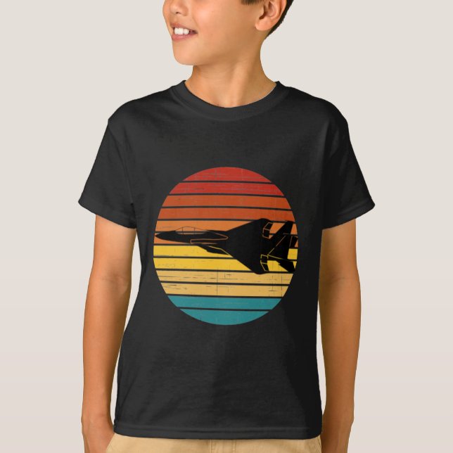 Camiseta Ff-15 Eagle Retro Setting Sun Sticker (Frente)