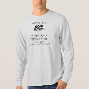 Camiseta ff) ScarWars o Raglan dos MEUS homens das VITÓRIA