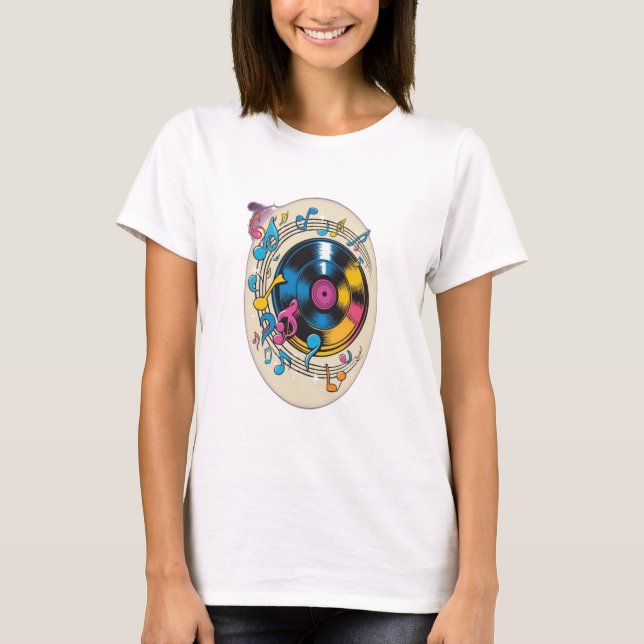Camiseta fiação de discos de vinilo (Frente)