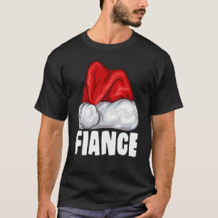 Camiseta Fiance Santa Hat Família de Pajama de Natal