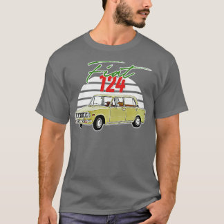 Camiseta Fiat 124 Retro Italiano Lover Gift Design